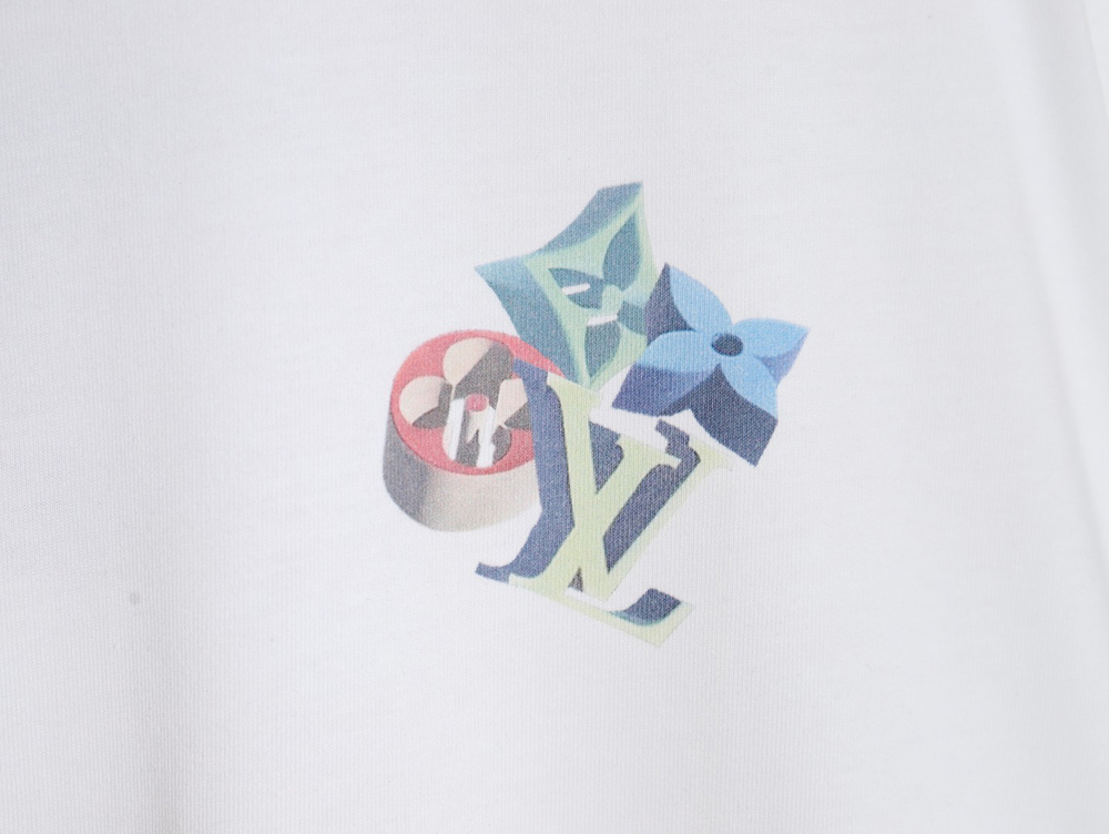 l0*is V*t0n 3d monogram pattern round neck short sleeves tsk1