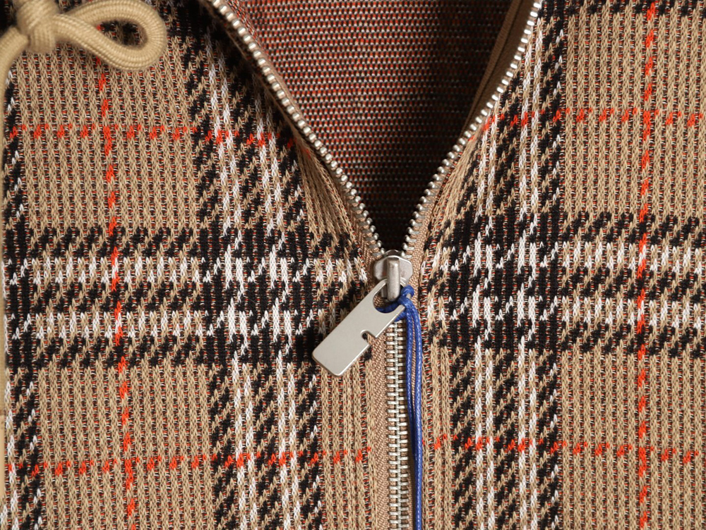B**rry large check blended knitted check hooded jacket