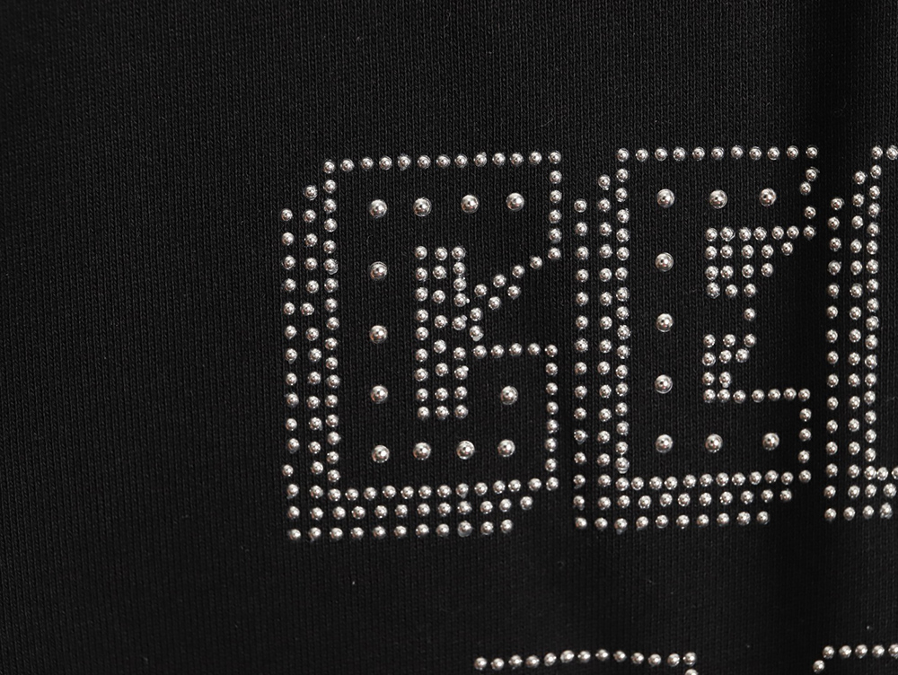 ce**e studded Di*m*nd lettering hooded sweatshirt