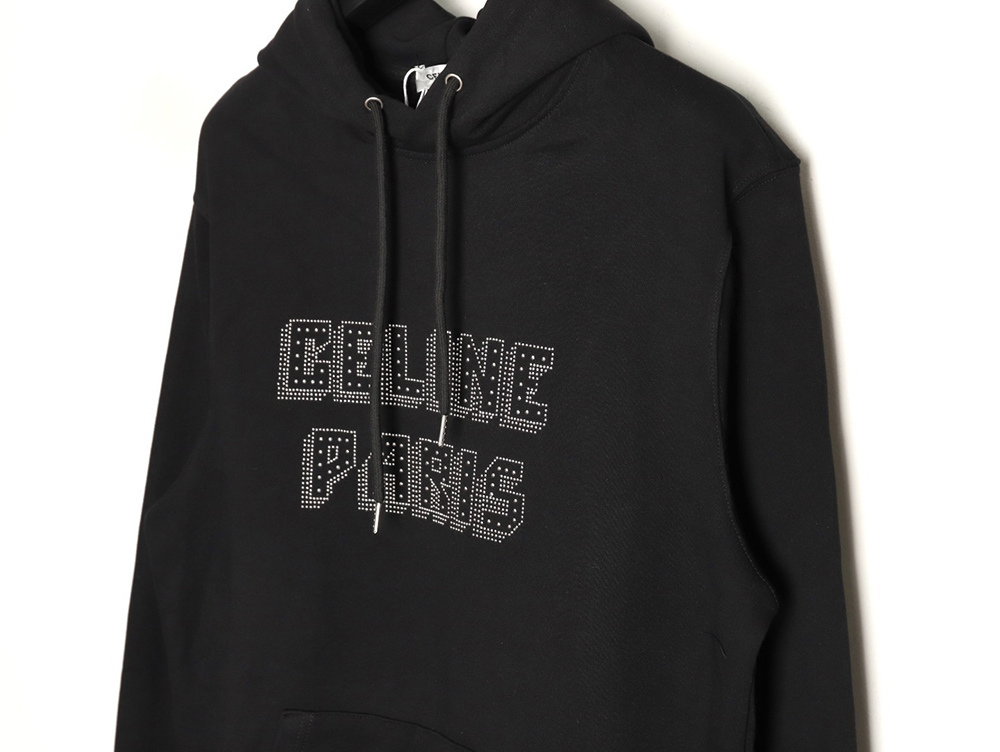 ce**e studded Di*m*nd lettering hooded sweatshirt