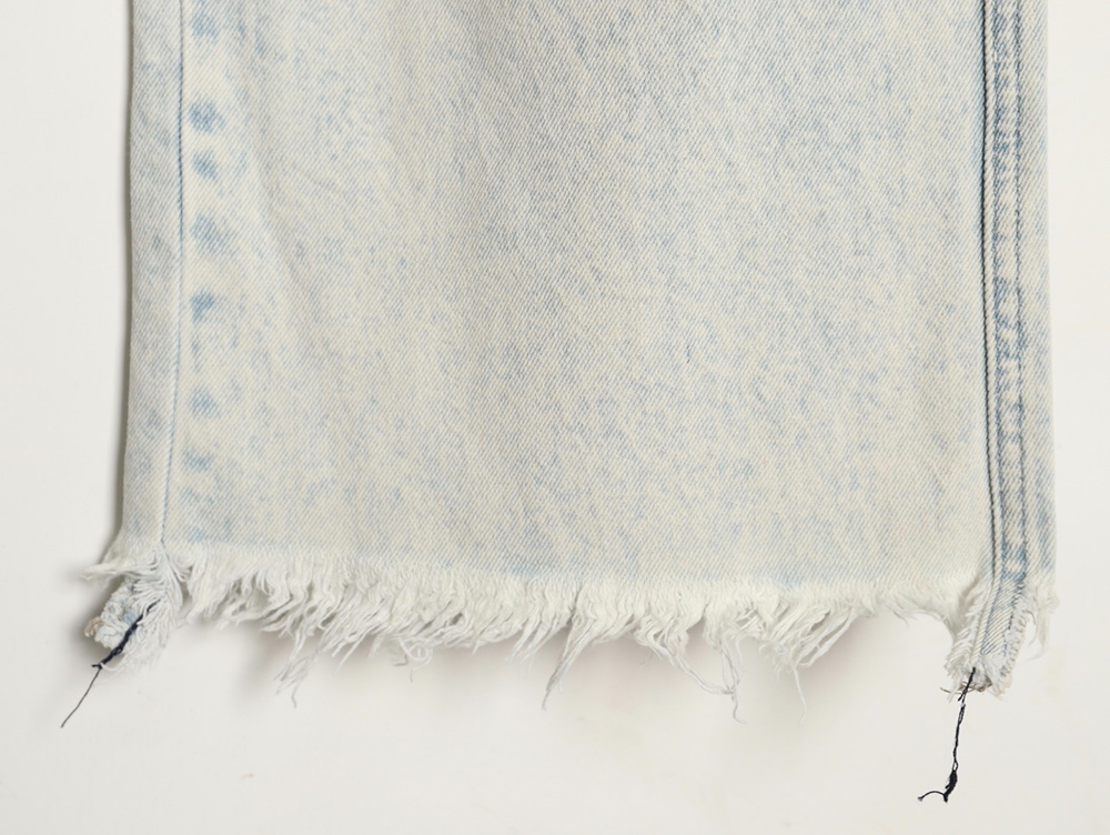 drew house smiley F**e wide-leg destroyed loose straight jeans