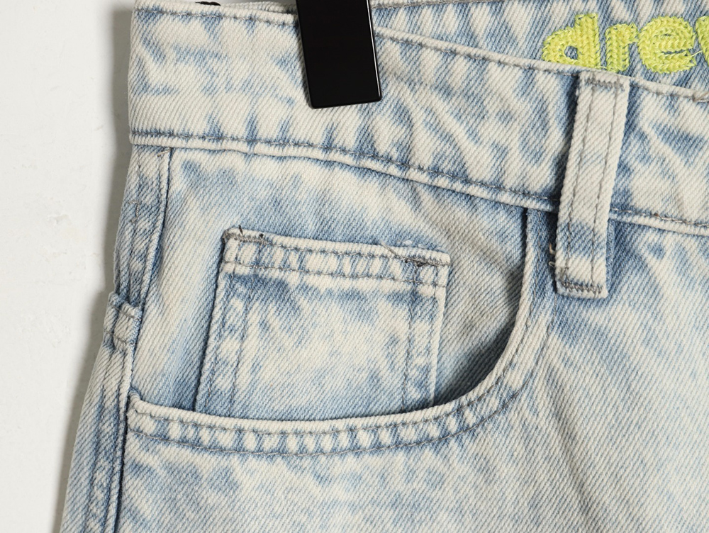 drew house smiley F**e wide-leg destroyed loose straight jeans
