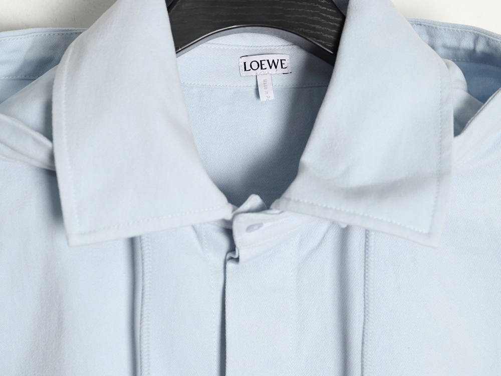 L0ew* cotton detachable hooded long-sleeved shirt jacket