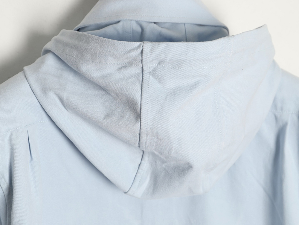 L0ew* cotton detachable hooded long-sleeved shirt jacket