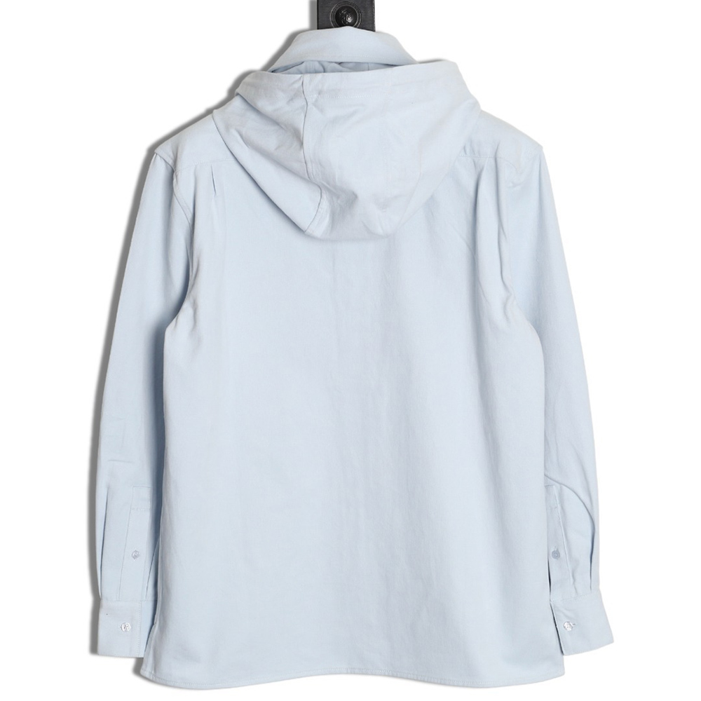 L0ew* cotton detachable hooded long-sleeved shirt jacket