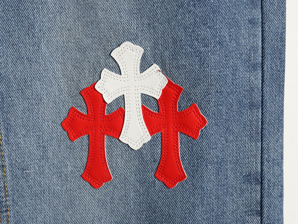 Ch**me He**ts back sanskrit cross leather pants