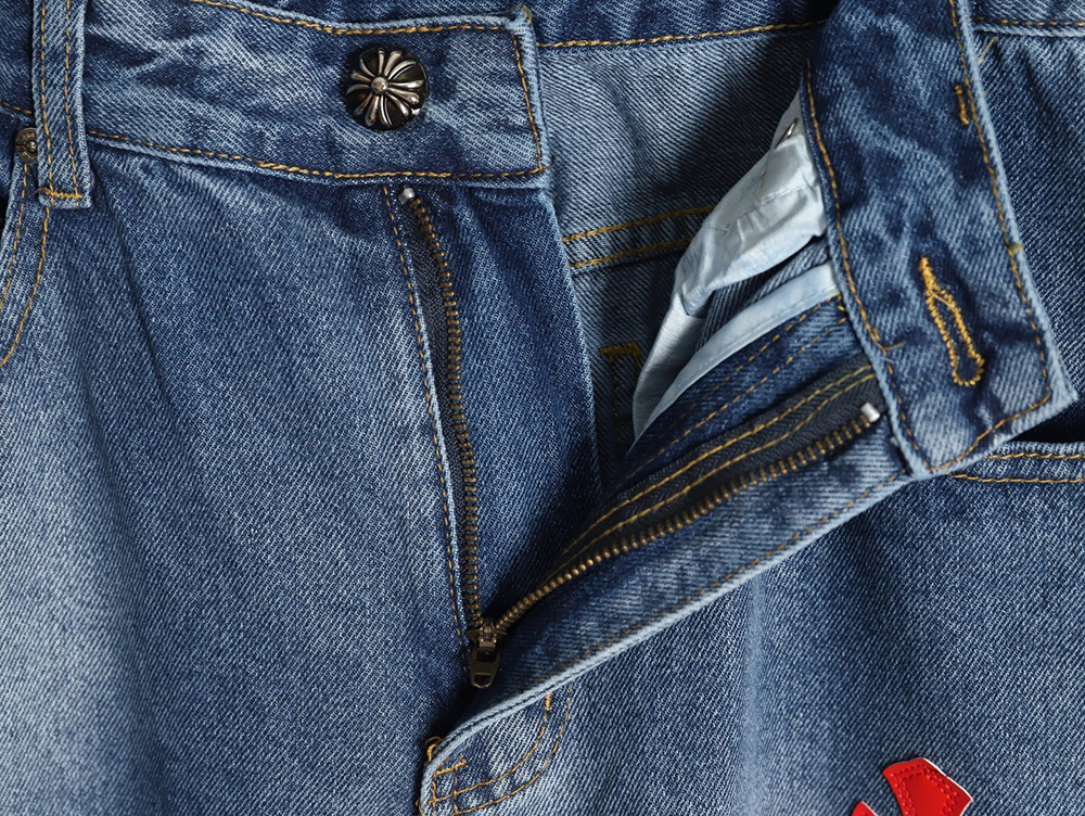 Ch**me He**ts back sanskrit cross leather pants