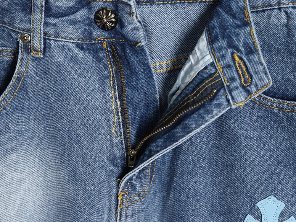 Ch**me He**ts back sanskrit cross leather pants tsk1