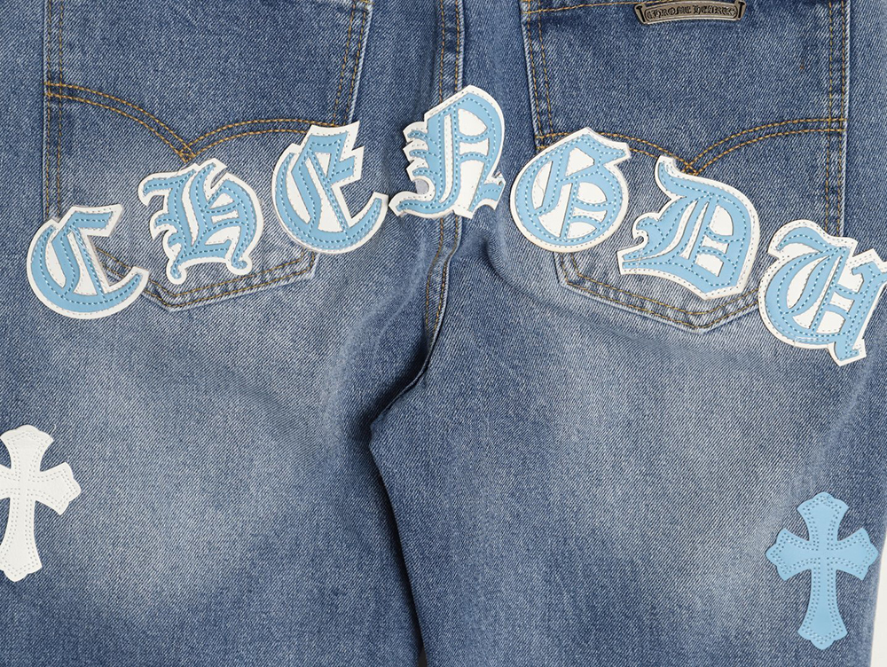 Ch**me He**ts back sanskrit cross leather pants tsk1