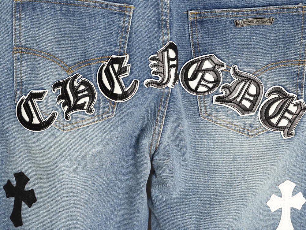 Ch**me He**ts back sanskrit cross leather pants tsk2