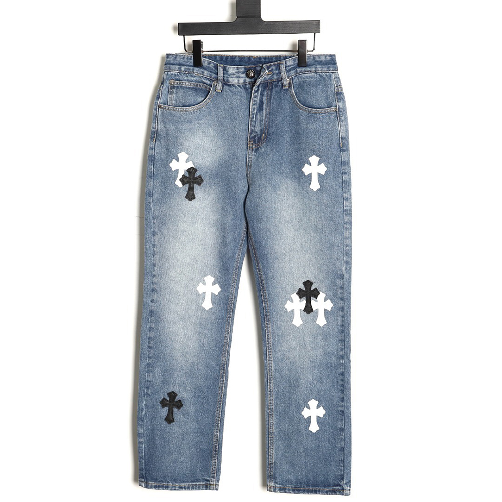 Ch**me He**ts back sanskrit cross leather pants tsk2