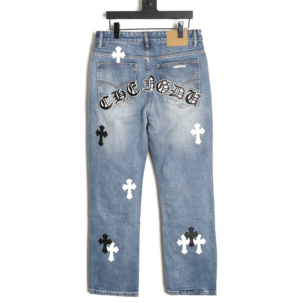 Ch**me He**ts back sanskrit cross leather pants tsk2