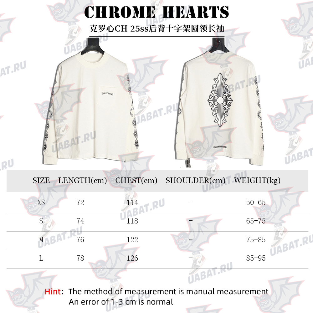 Ch**me He**ts back cross round neck long sleeves