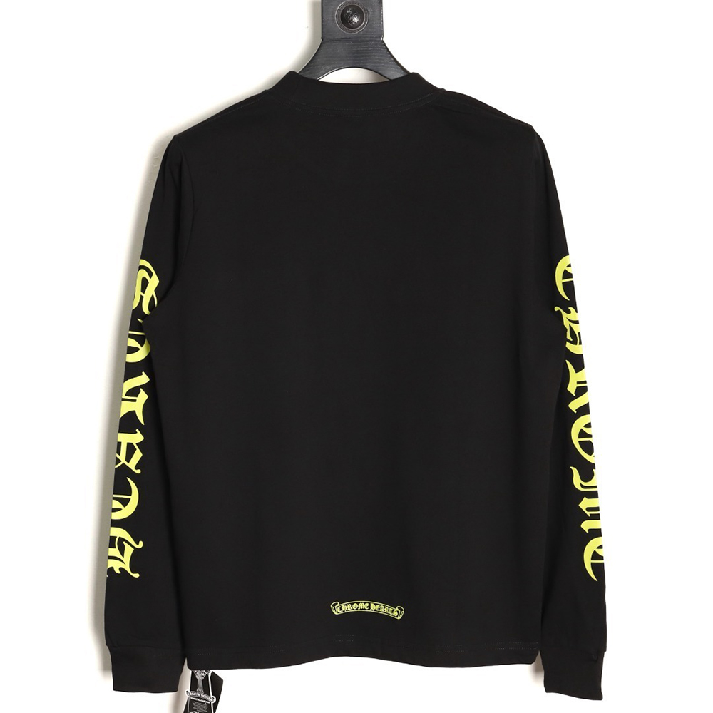 Ch**me He**ts neckline colorful sanskrit round neck long sleeves tsk1