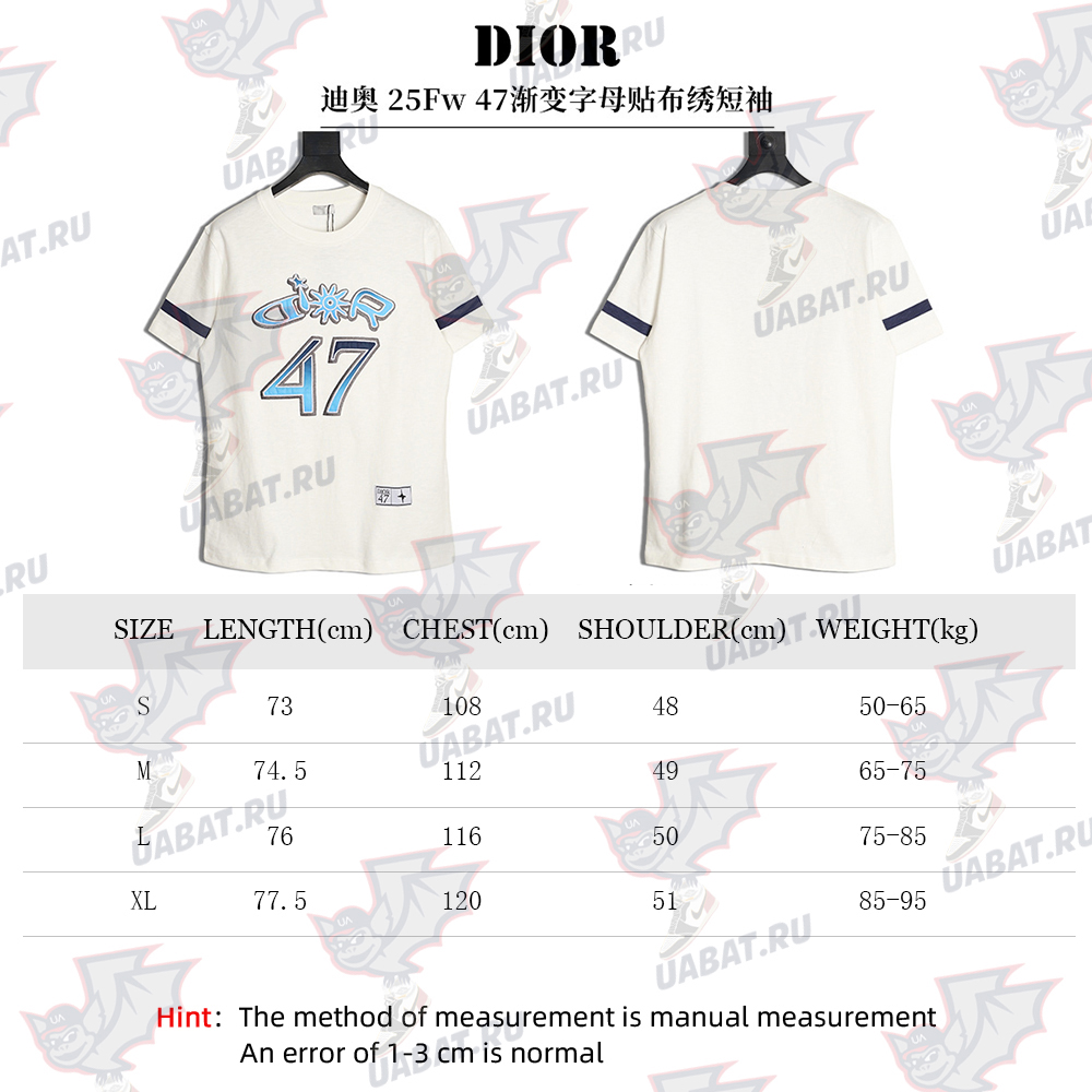 D*or 47 gradient lettering appliqué short sleeves