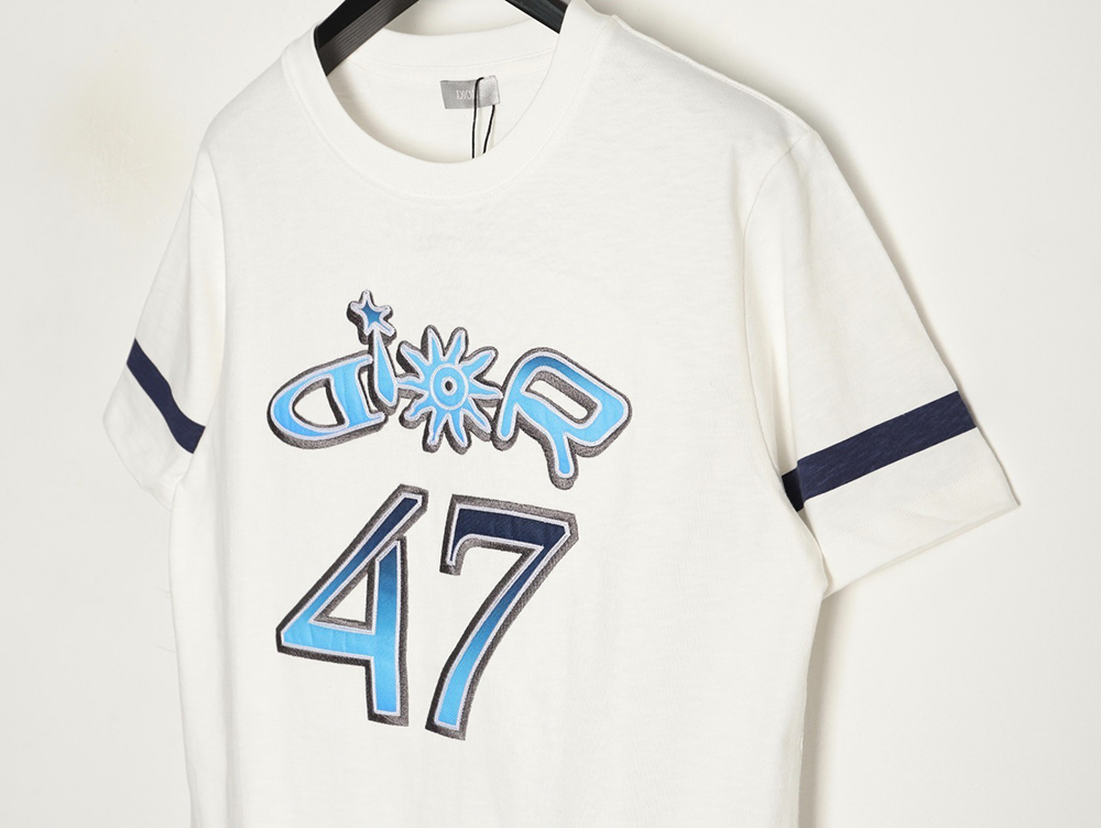 D*or 47 gradient lettering appliqué short sleeves