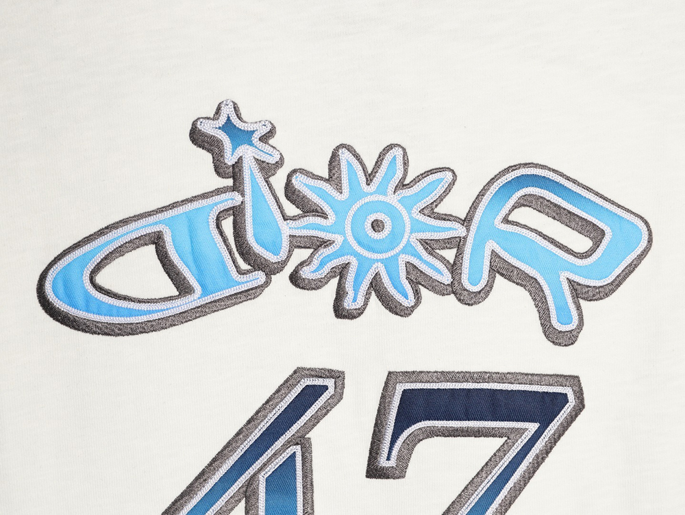 D*or 47 gradient lettering appliqué short sleeves