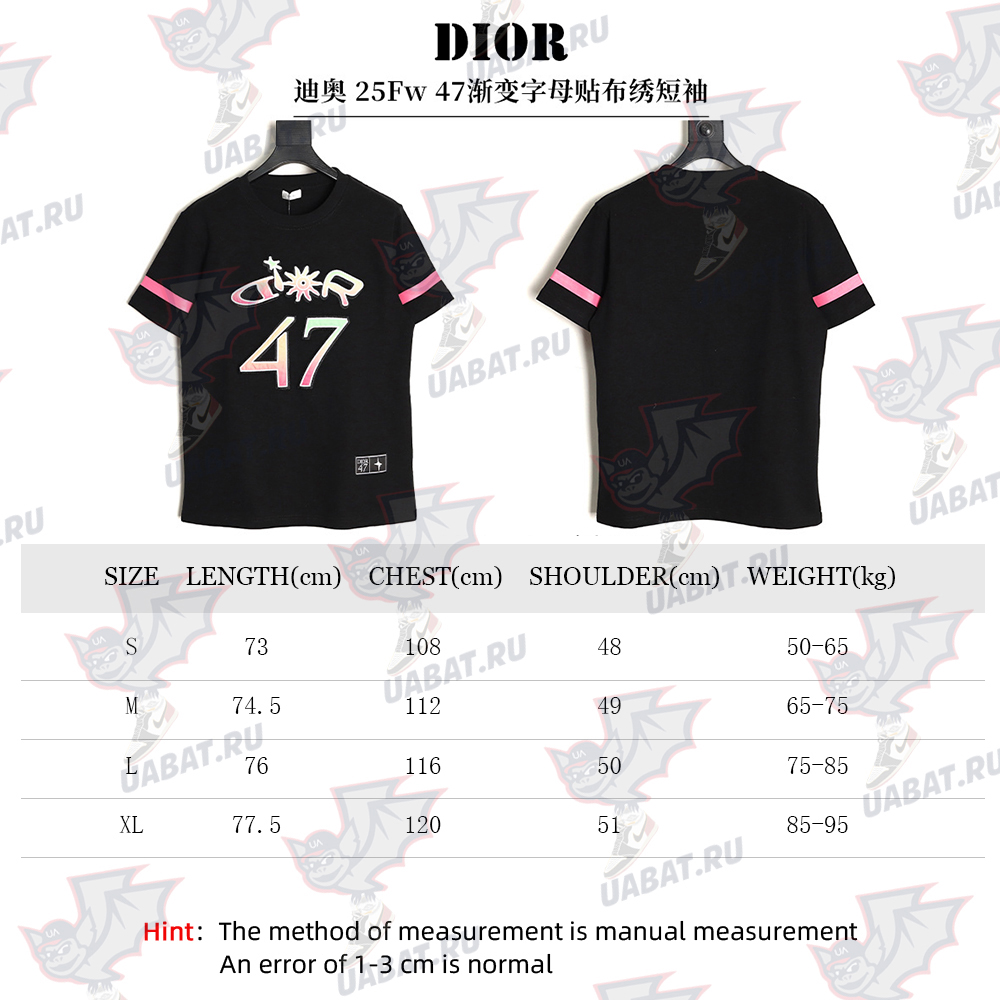 D*or 47 gradient lettering appliqué short sleeves tsk1