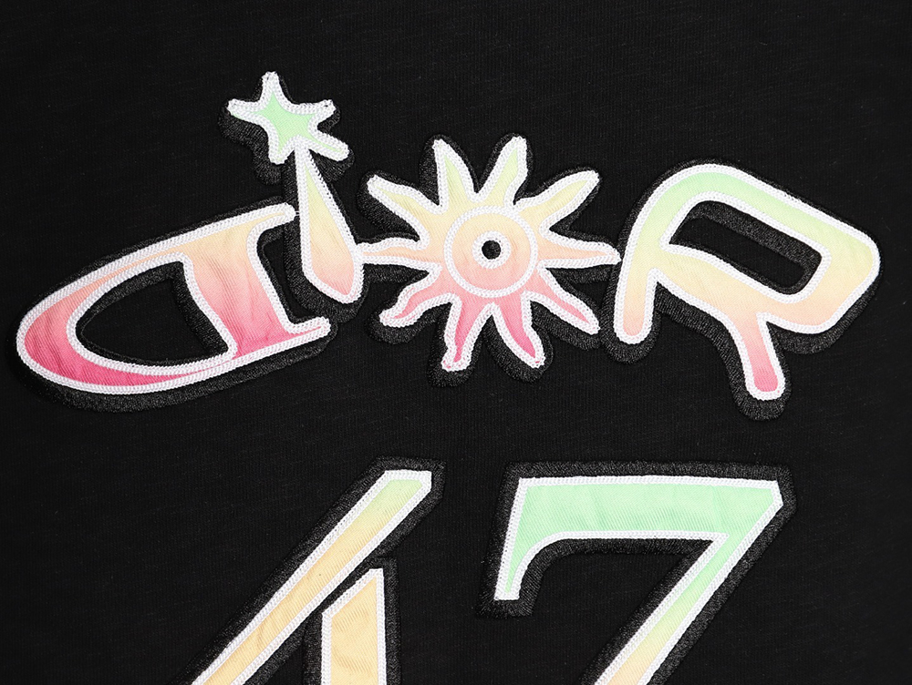 D*or 47 gradient lettering appliqué short sleeves tsk1