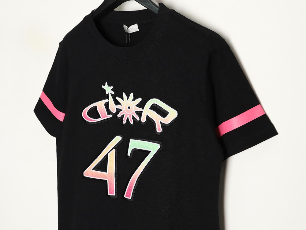 D*or 47 gradient lettering appliqué short sleeves tsk1