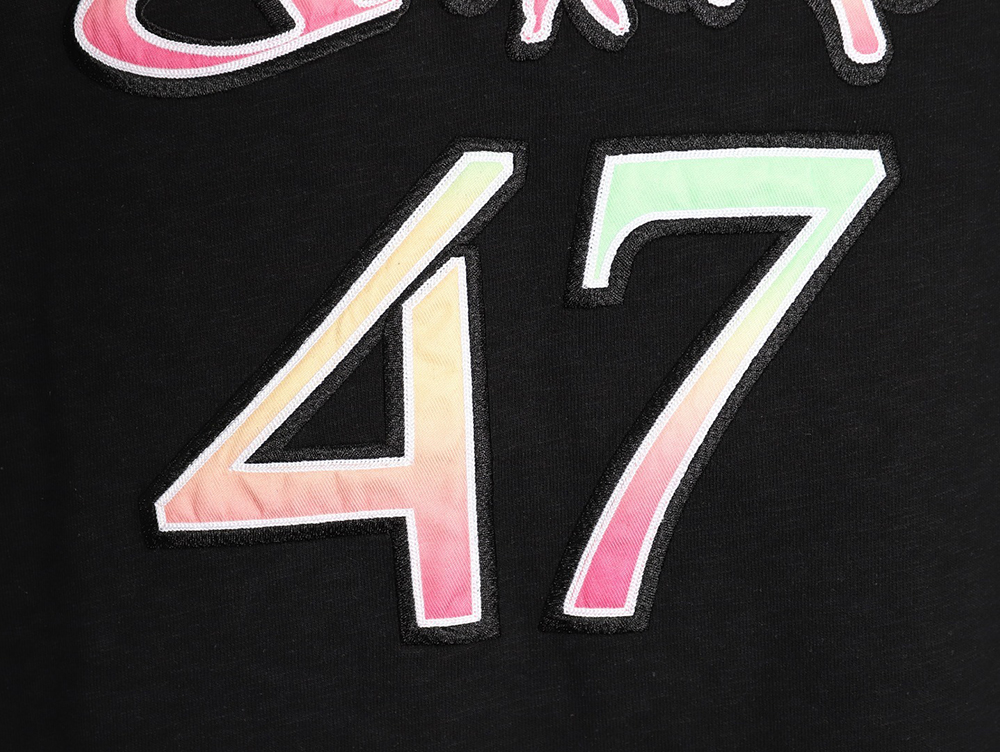 D*or 47 gradient lettering appliqué short sleeves tsk1