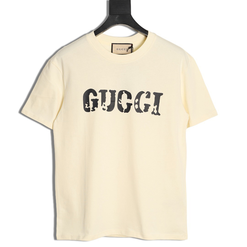 G*u*i mottled letter print short sleeves