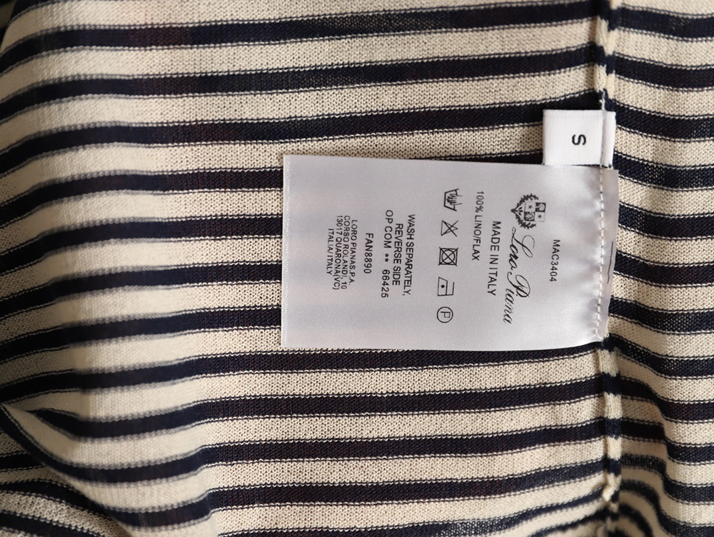 L**o p*ana striped knitted polo short-sleeved