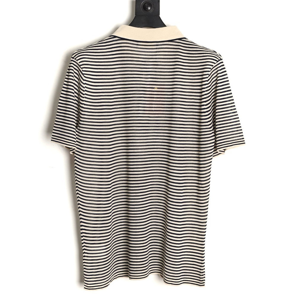 L**o p*ana striped knitted polo short-sleeved