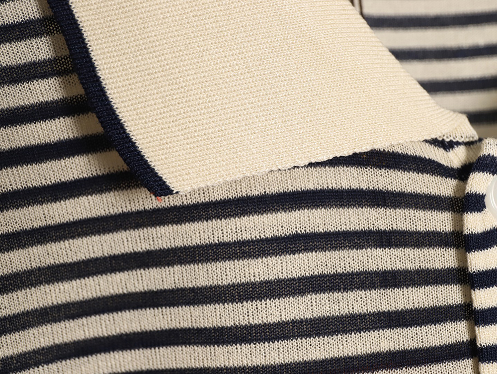 L**o p*ana striped knitted polo short-sleeved