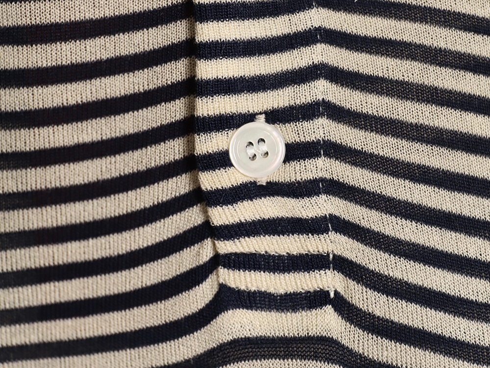 L**o p*ana striped knitted polo short-sleeved