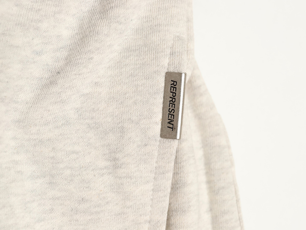 Represent distressed washed embroidered logo straight-leg drawstring sweatpants