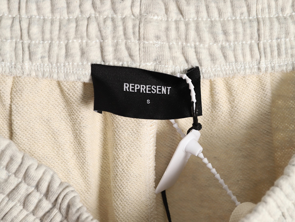 Represent distressed washed embroidered logo straight-leg drawstring sweatpants