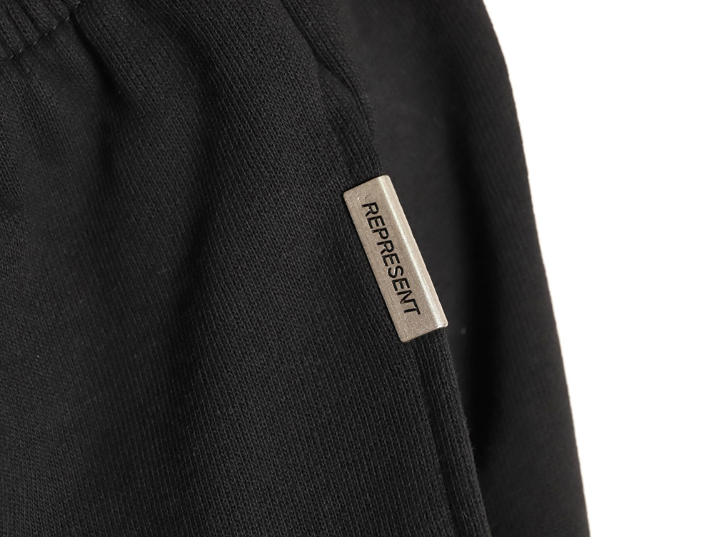 Represent distressed washed embroidered logo straight-leg drawstring sweatpants TSK1