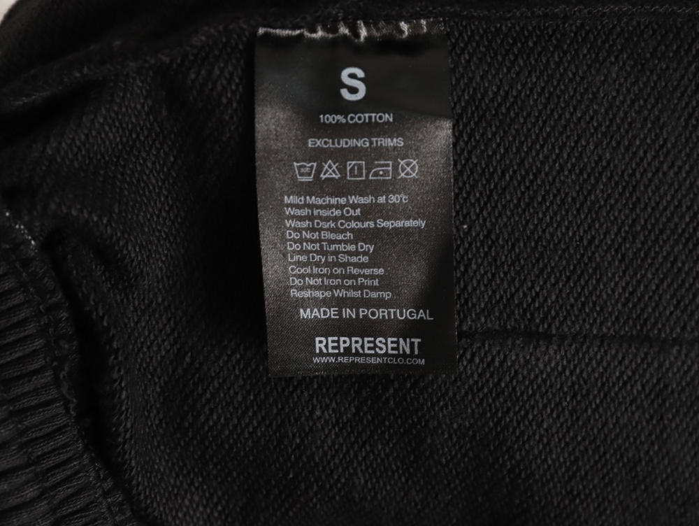 Represent distressed washed embroidered logo straight-leg drawstring sweatpants TSK1