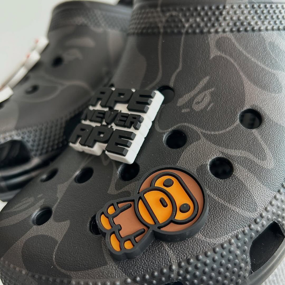 bape x Cr*0*s classic clog “black camo”