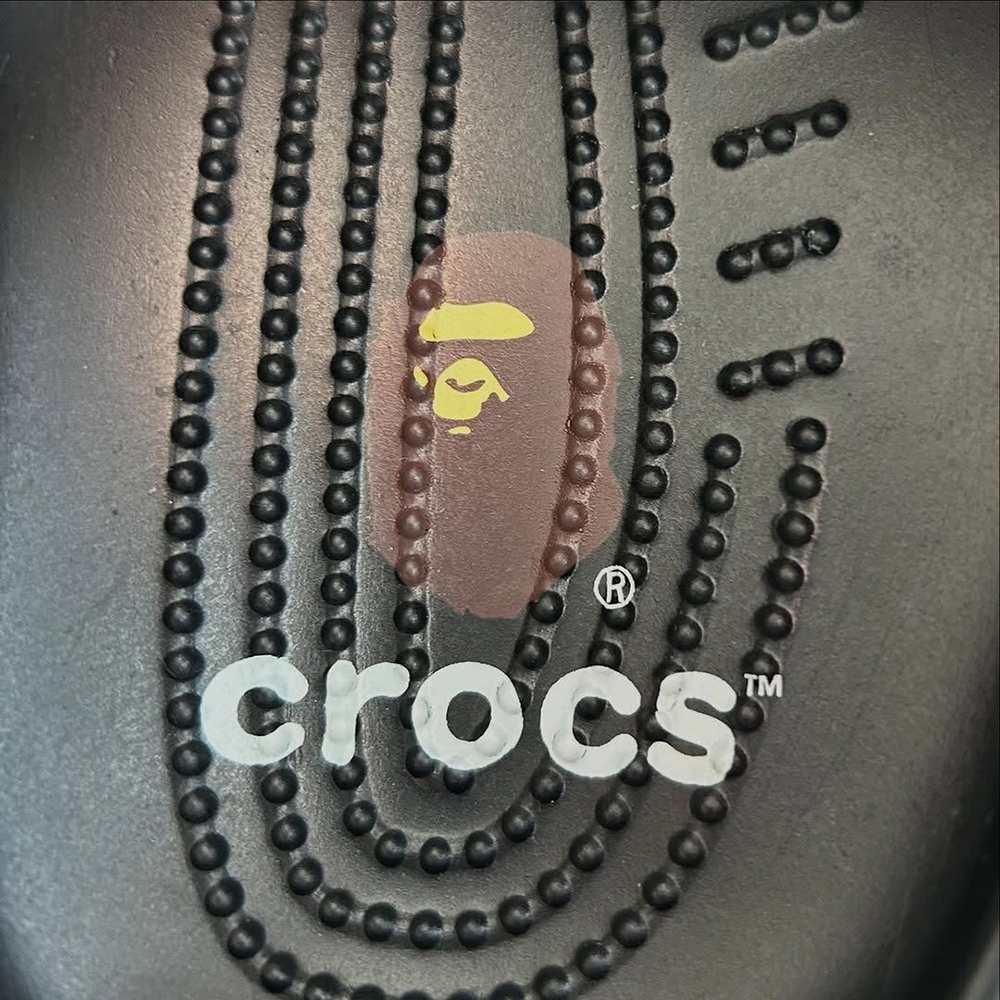 bape x Cr*0*s classic clog “black camo”