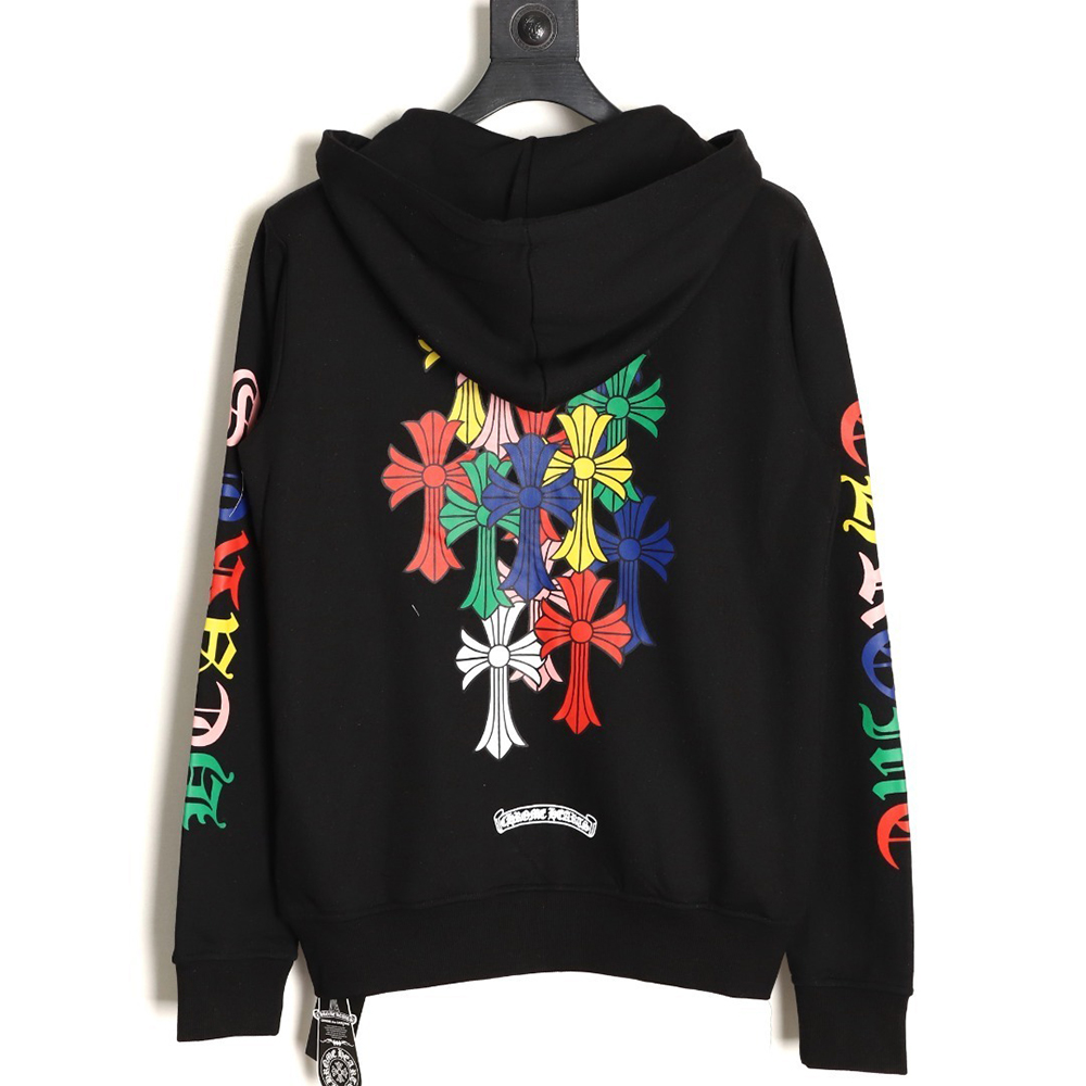 Ch**me He**ts colorful cross print zip-up jacket tsk1