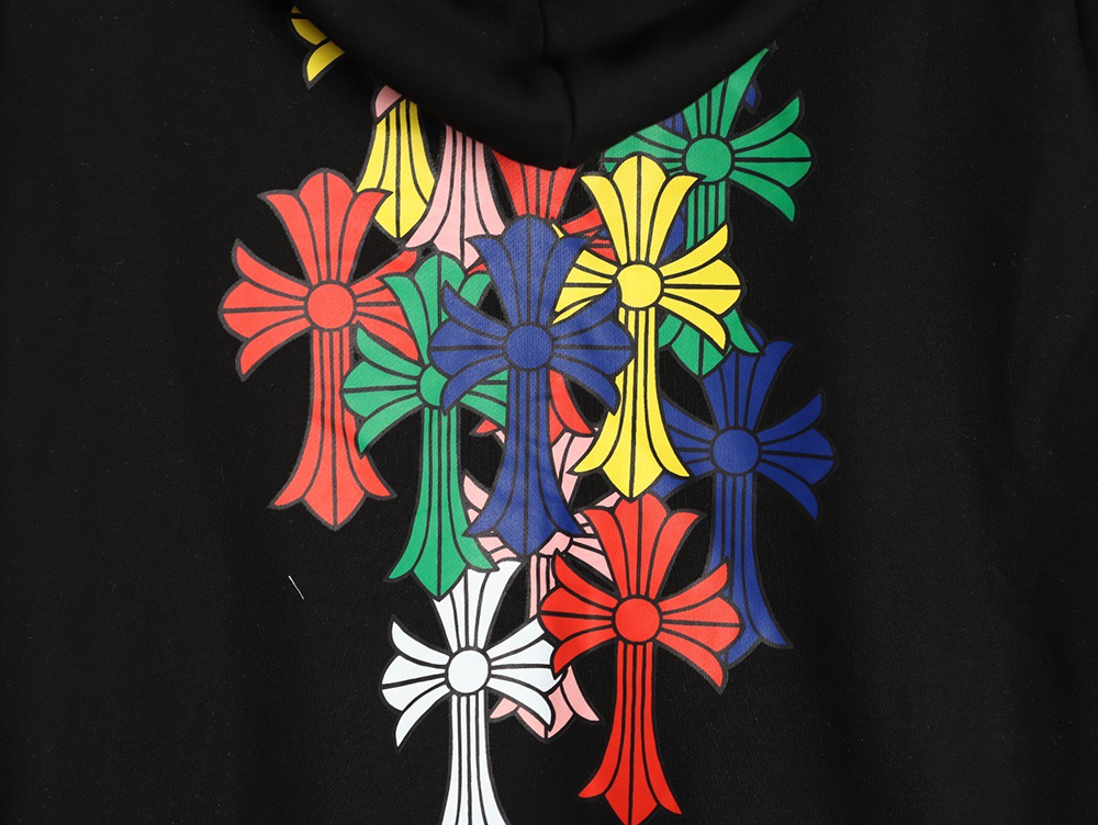 Ch**me He**ts colorful cross print zip-up jacket tsk1