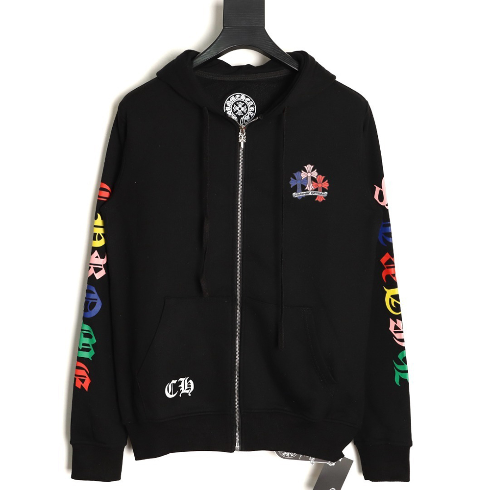 Ch**me He**ts colorful cross print zip-up jacket tsk1